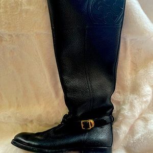 Tory Burch Pebbled Leather Riding Boots